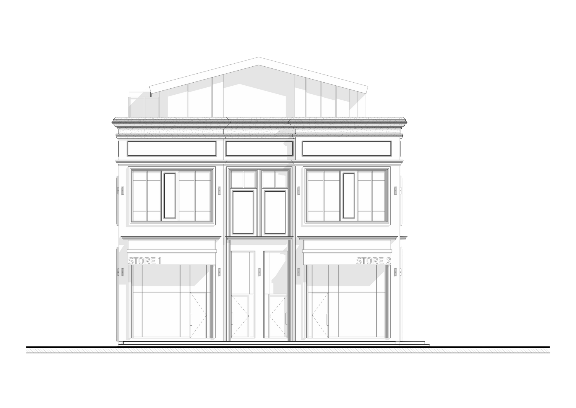Front elevation — line drawing