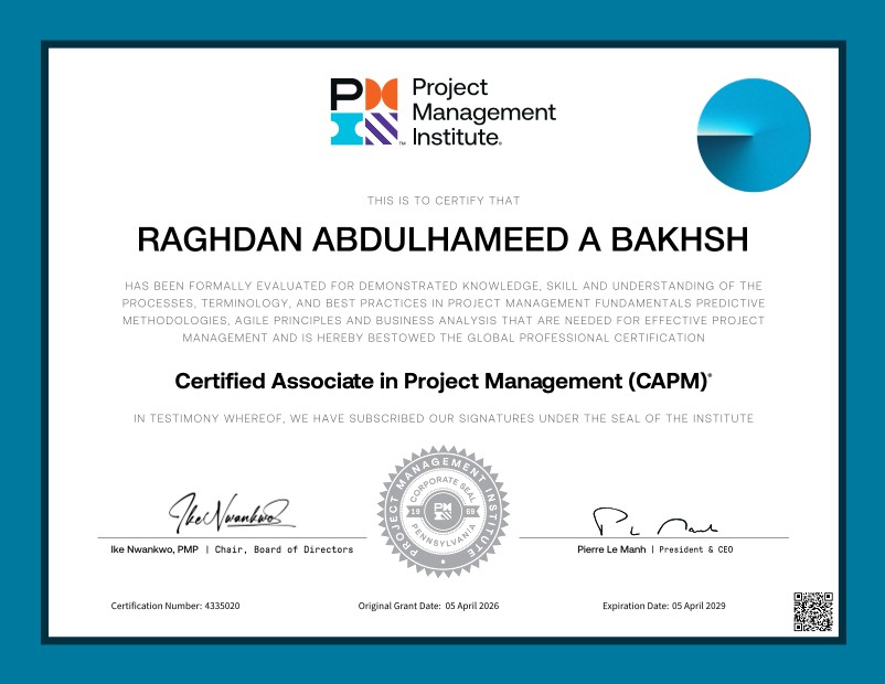 Certificate: Certified Associate in Project Management (CAPM)®