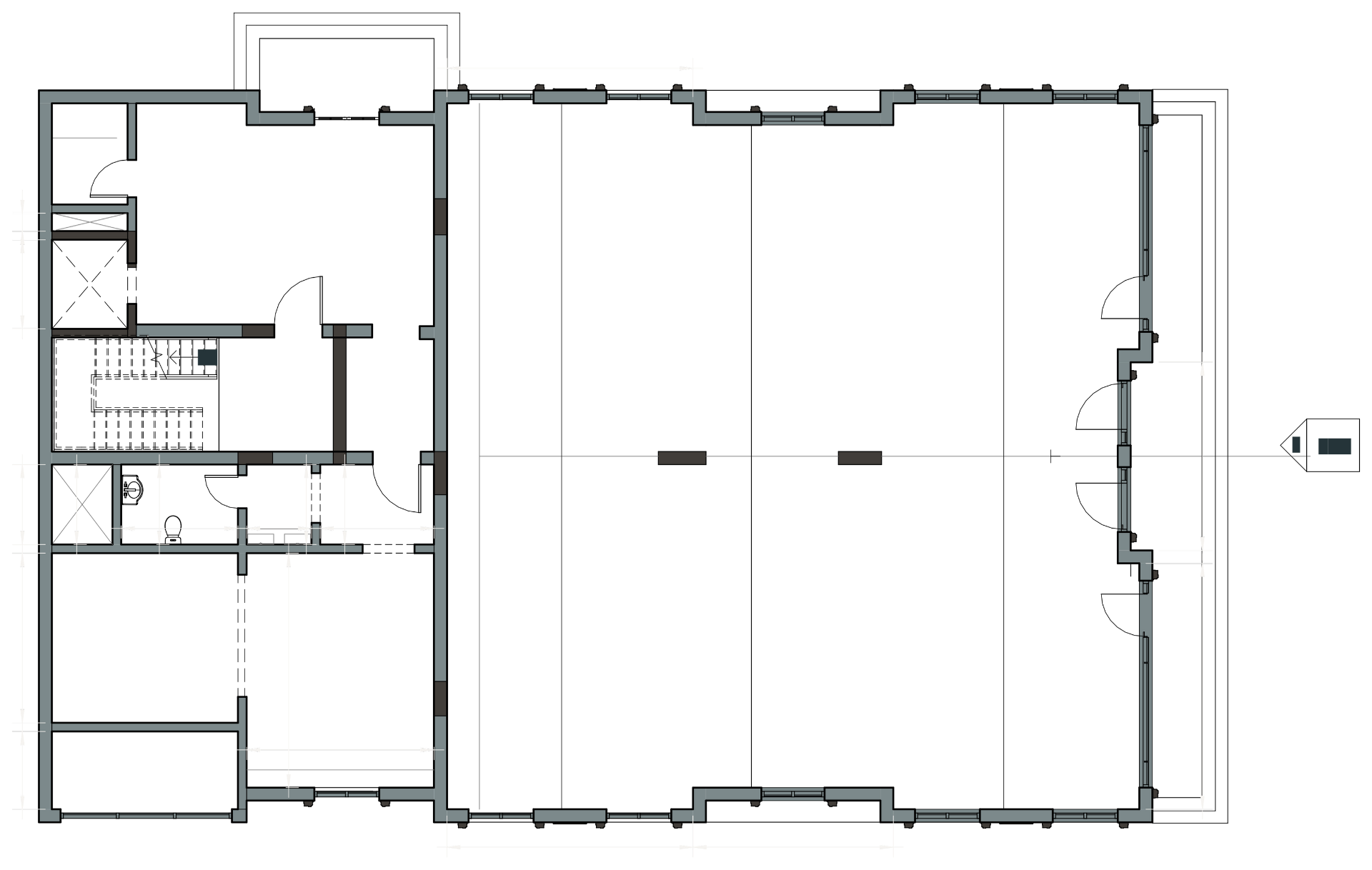 Ground floor plan — shell & core