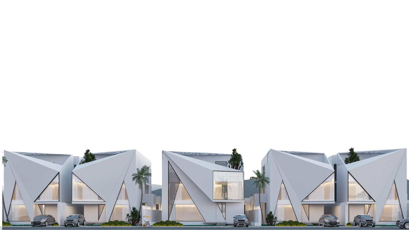 Angular villa cluster massing study
