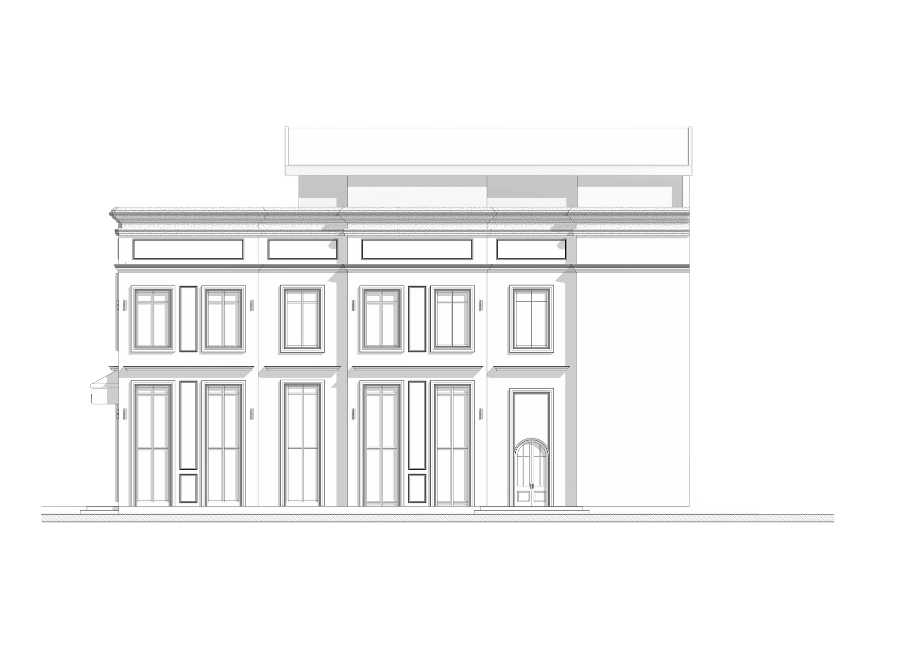 Side elevation — line drawing