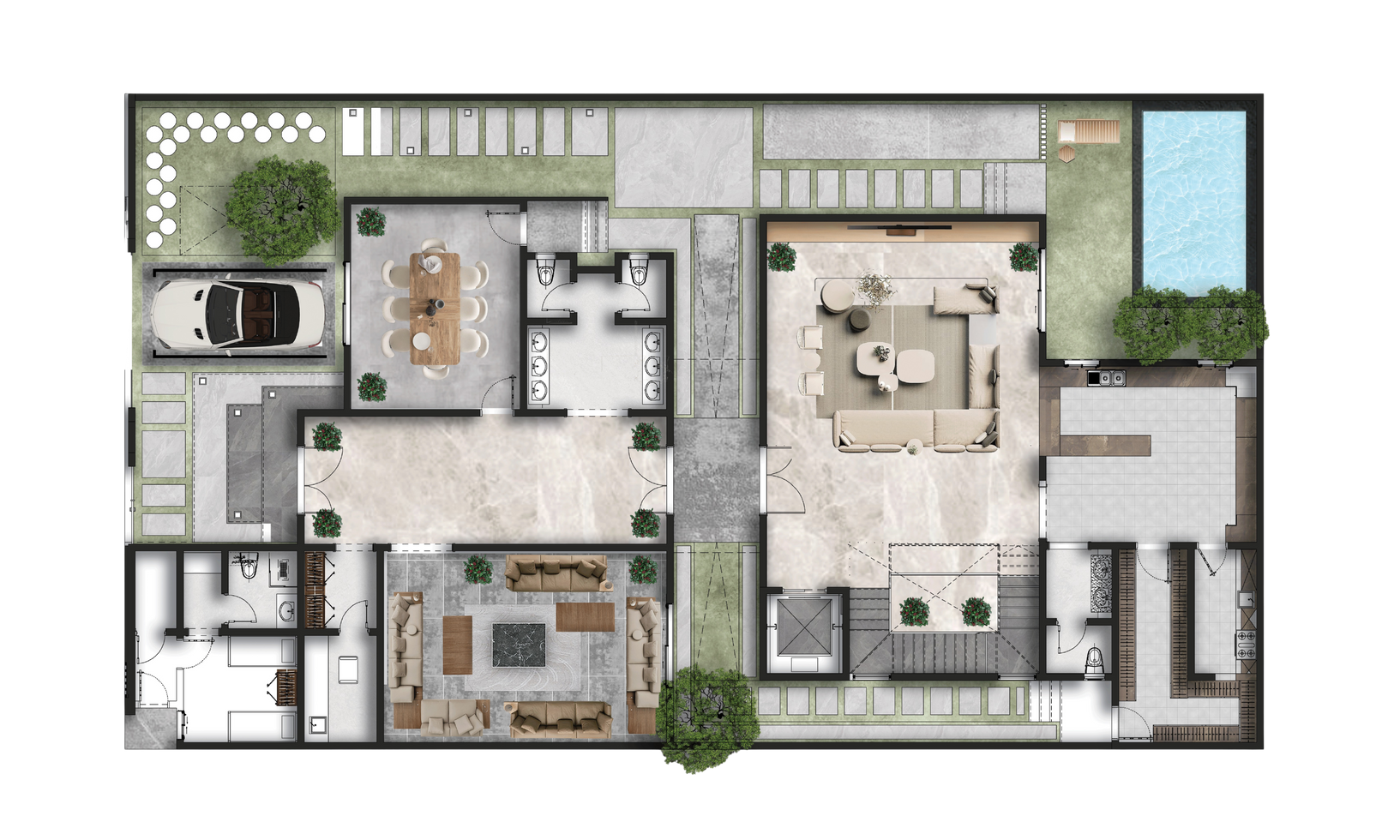 Ground floor plan — colored study C
