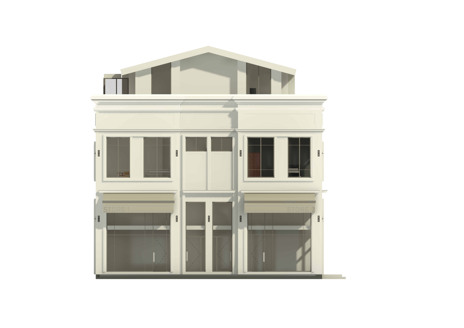 Front facade — cream day render