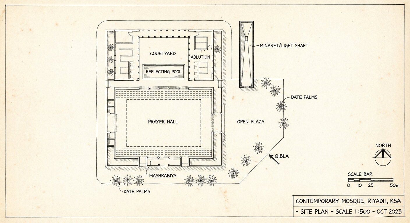Contemporary Mosque — Light & Mass — 01-site-plan