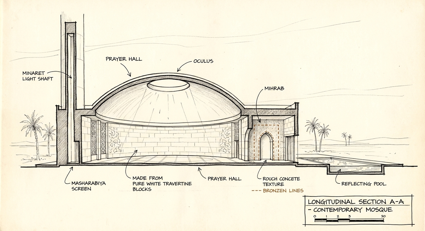 Contemporary Mosque — Light & Mass — 04-section-aa