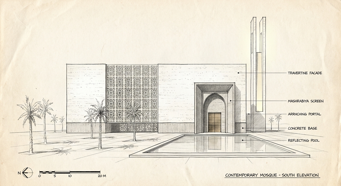 Contemporary Mosque — Light & Mass — 07-elevation-s
