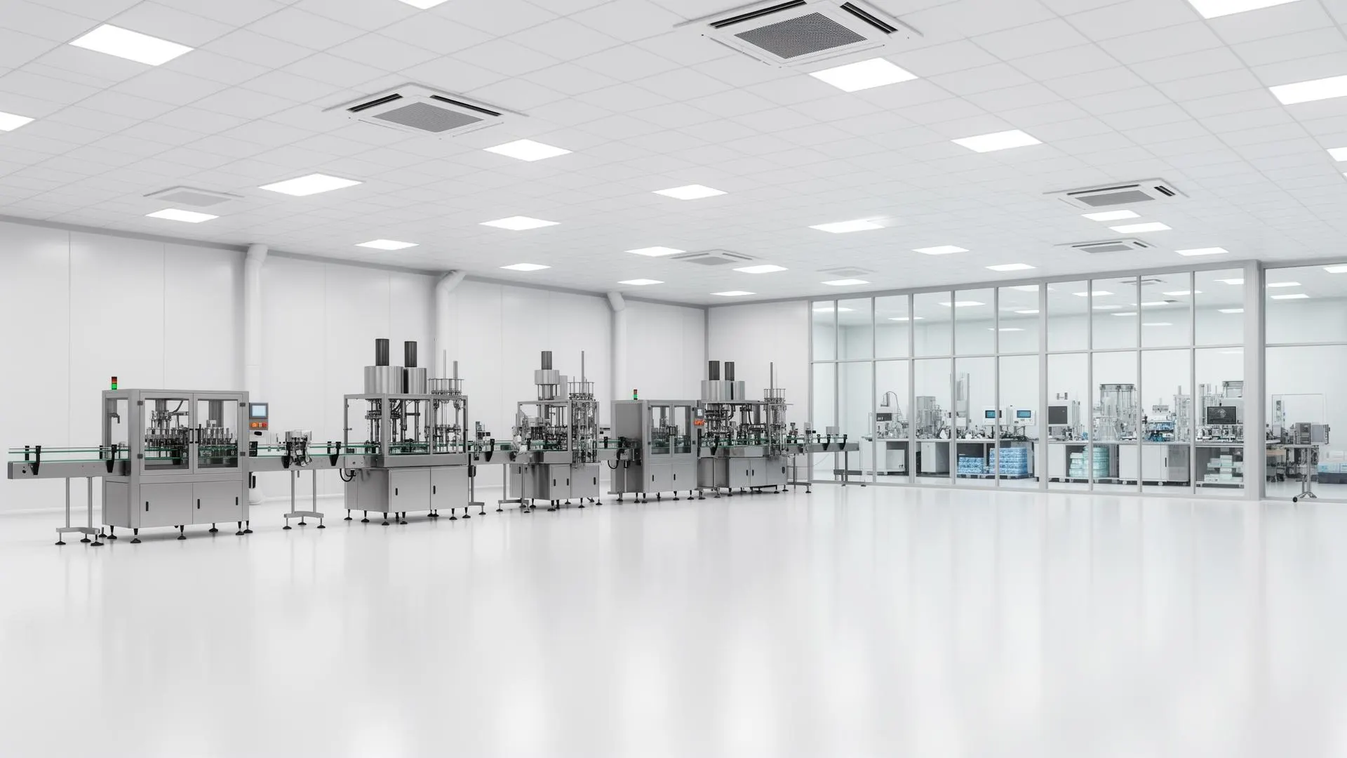 Production hall with filling line