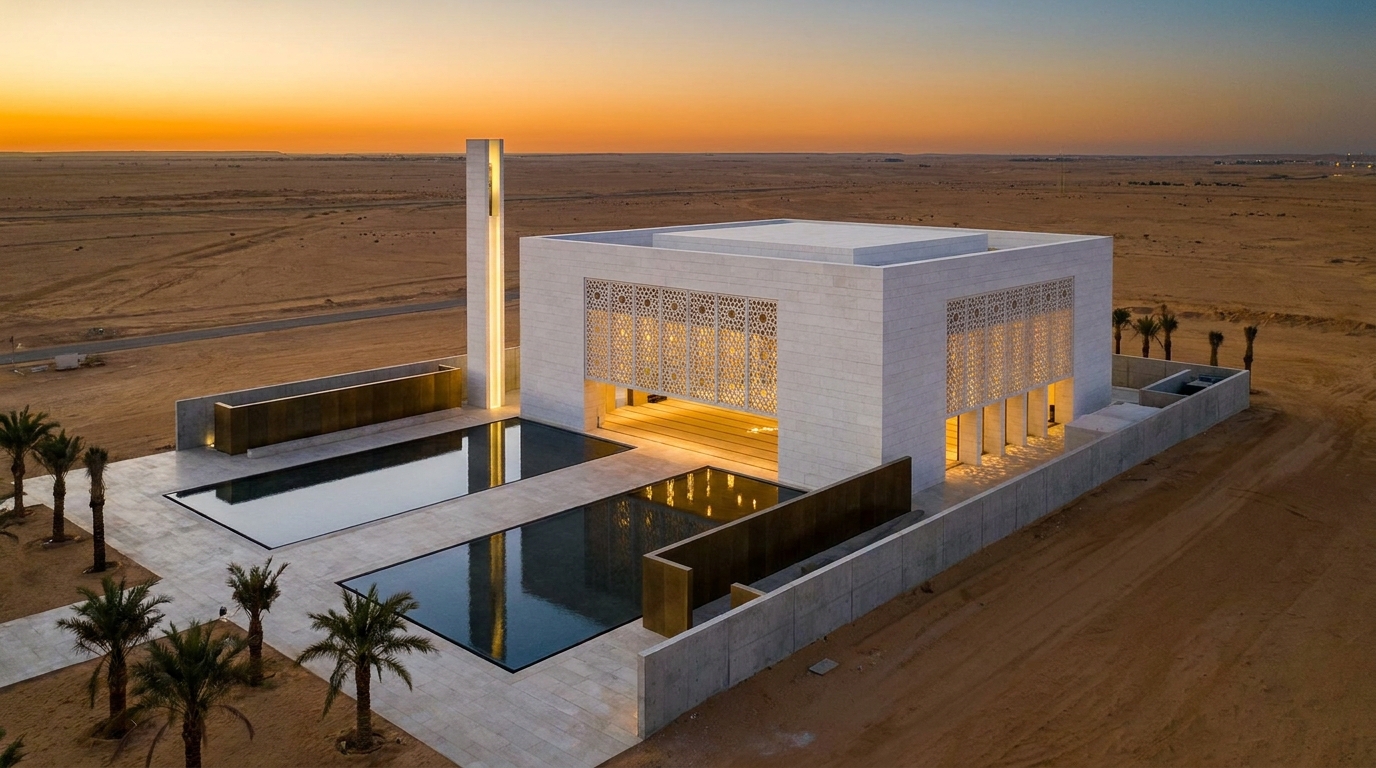 Contemporary Mosque — Light & Mass — 03-aerial