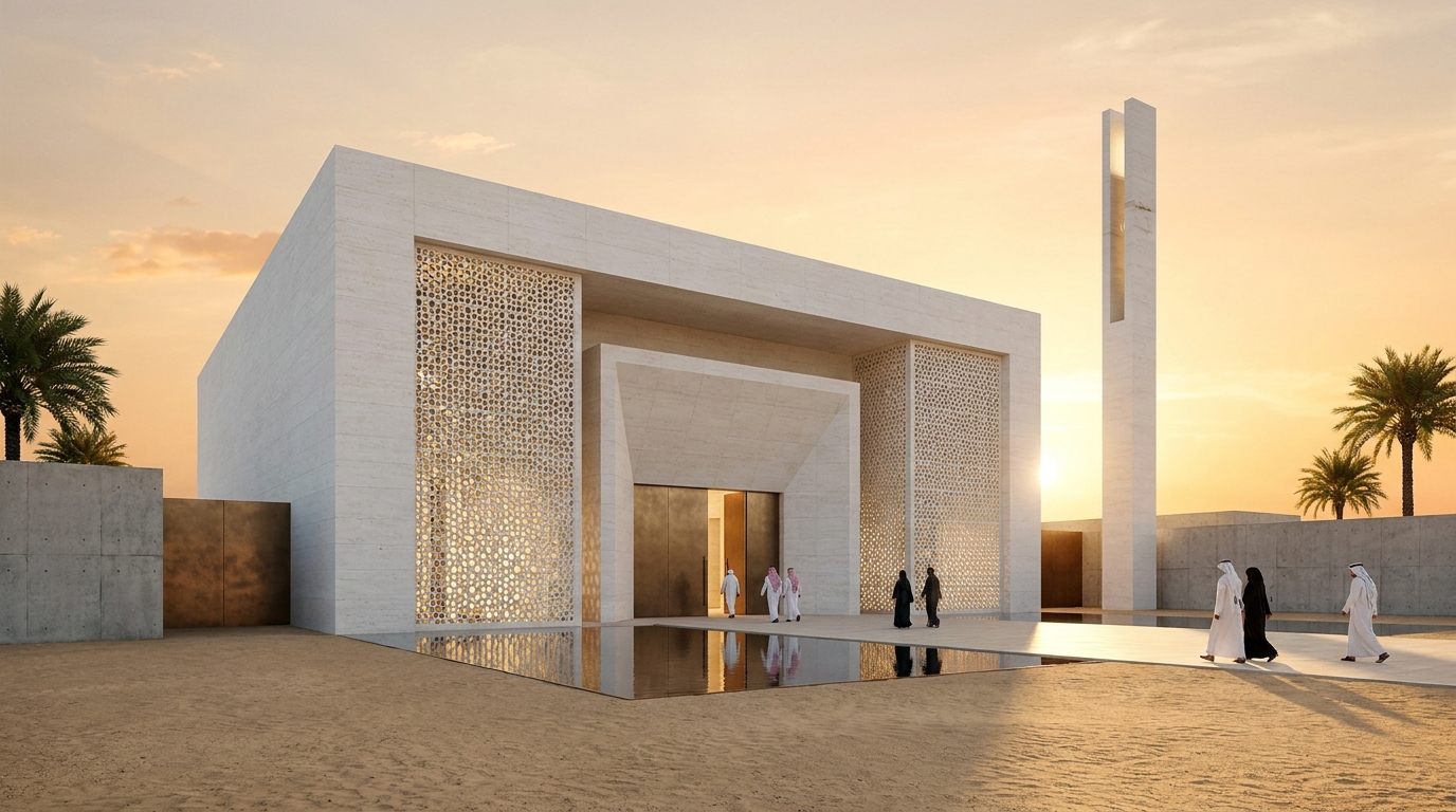 Contemporary Mosque — Light & Mass — 04-entry