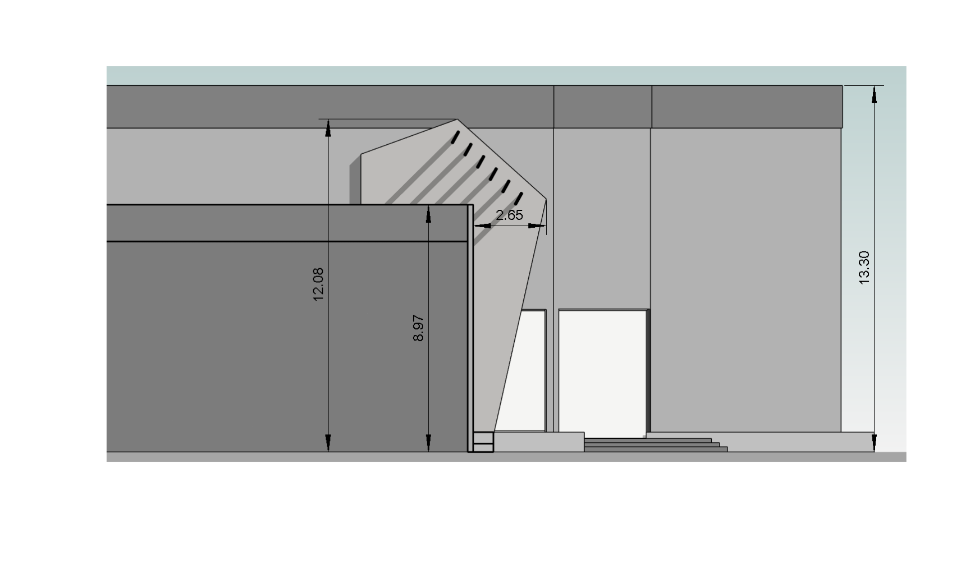 Section with dimensions