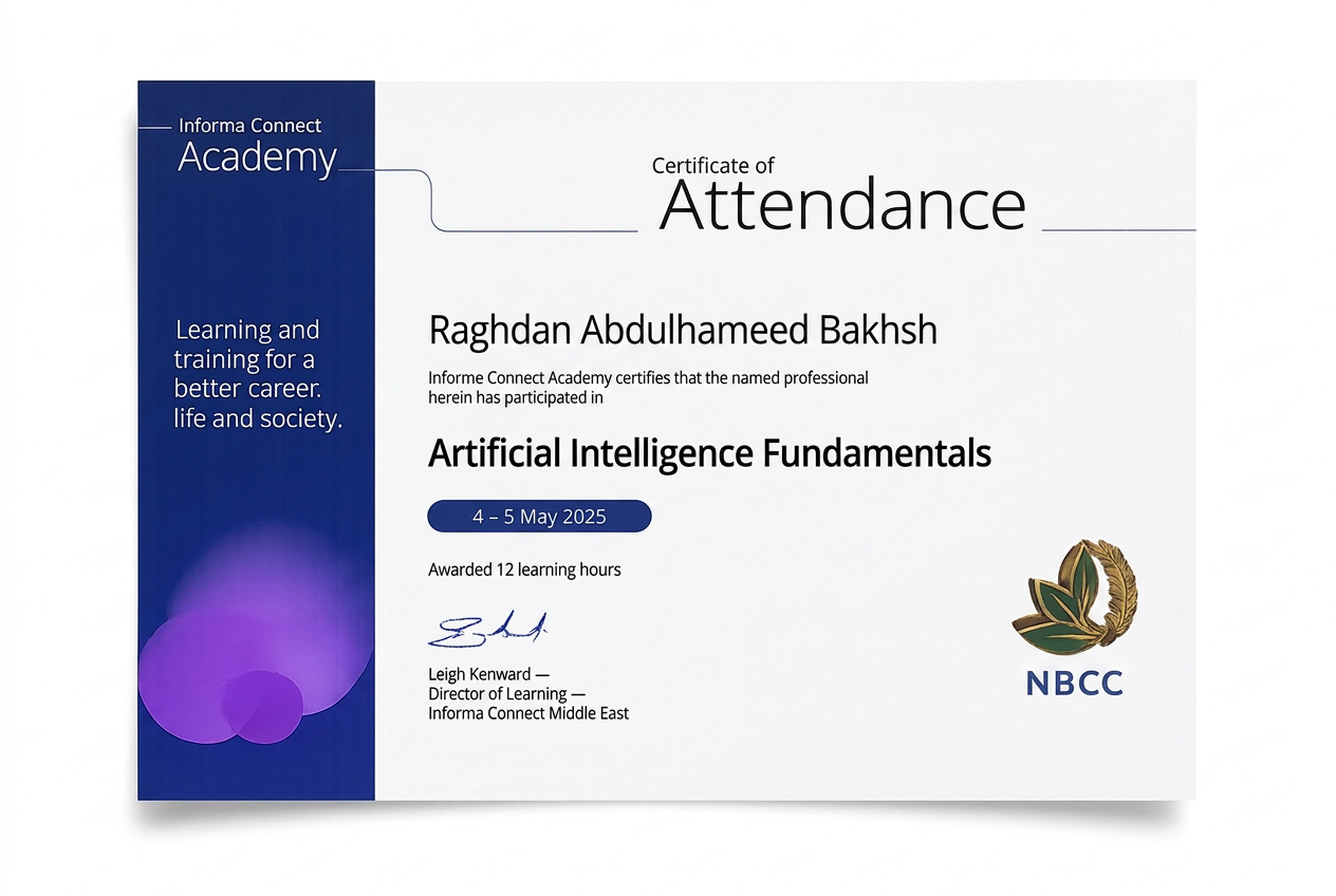Certificate: Artificial Intelligence Fundamentals