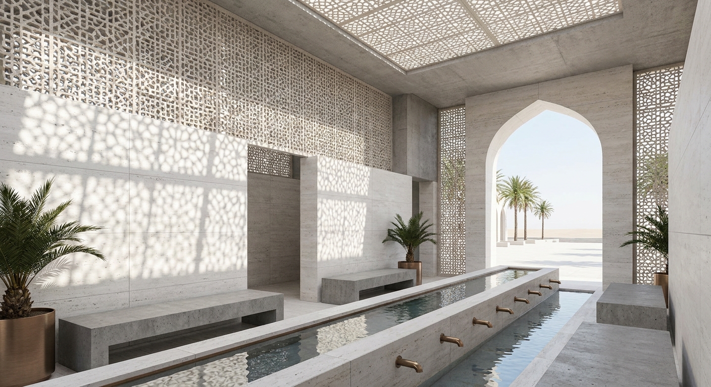 Contemporary Mosque — Light & Mass — interior 02-living