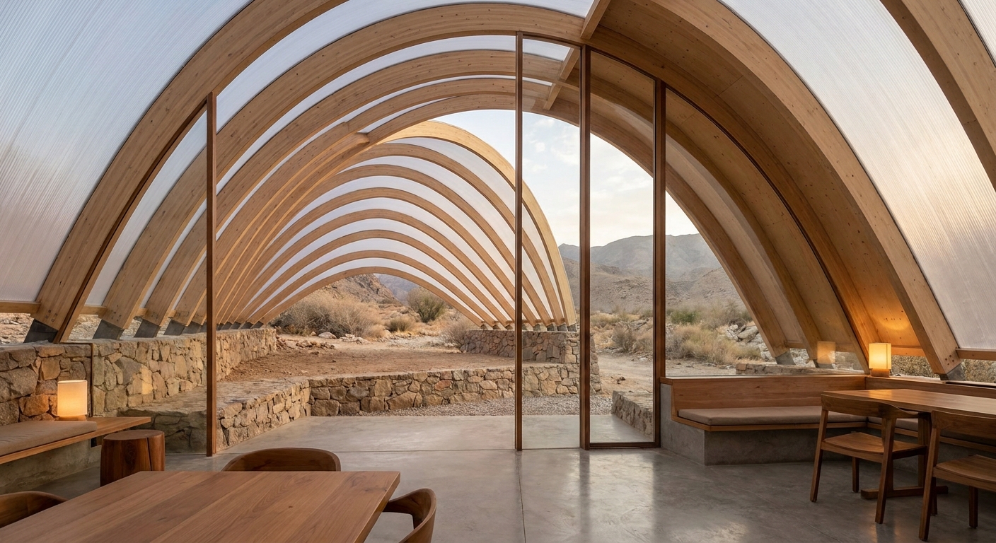 Timber Pavilion — Garden Retreat — interior 03-view