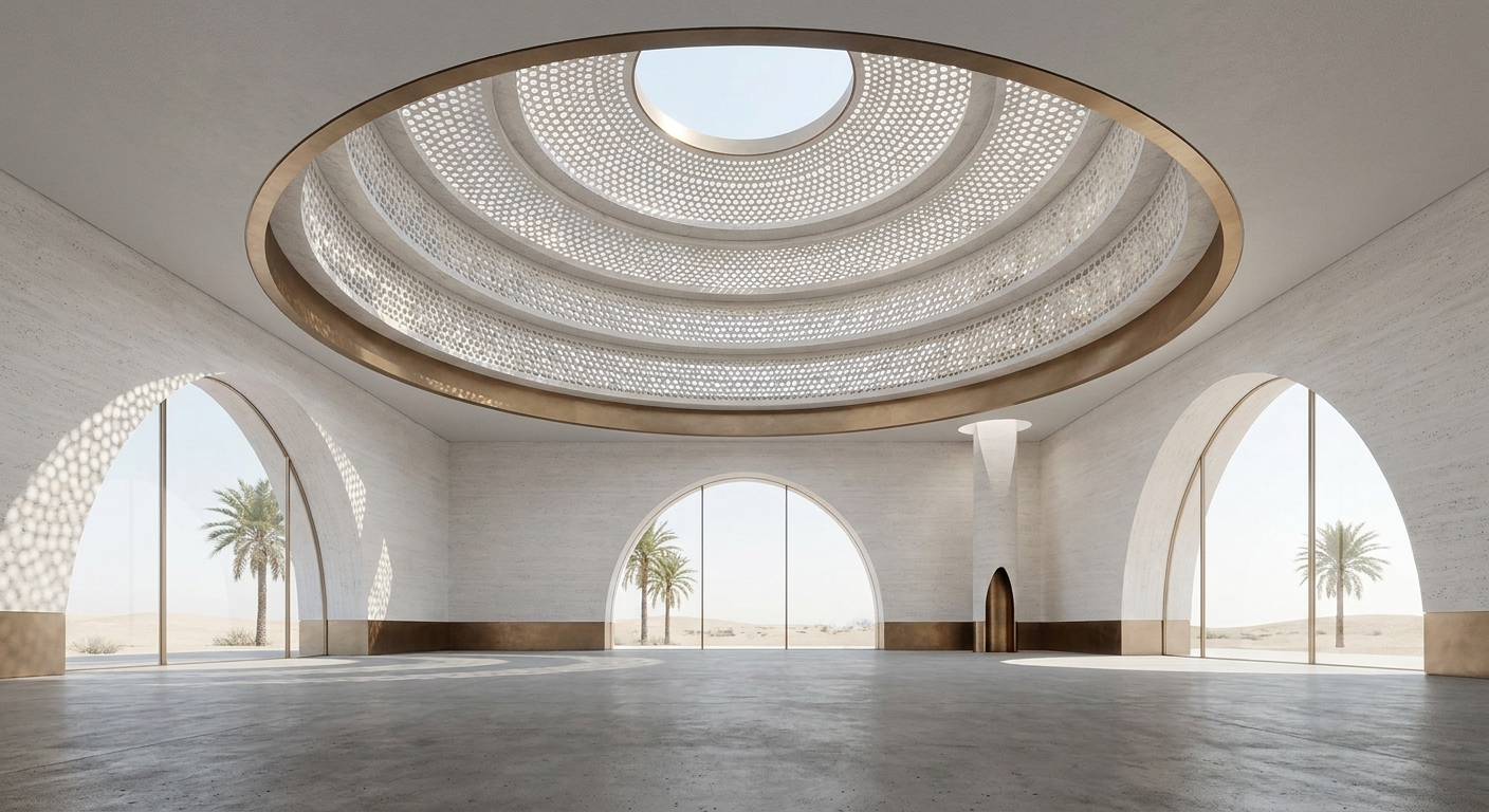 Contemporary Mosque — Light & Mass — interior 03-view