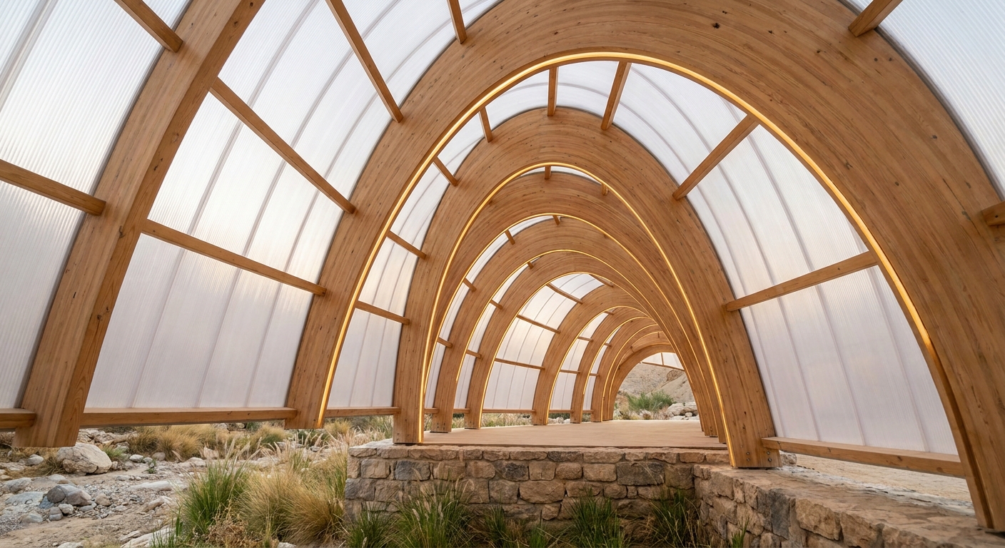 Timber Pavilion — Garden Retreat — interior 04-corridor
