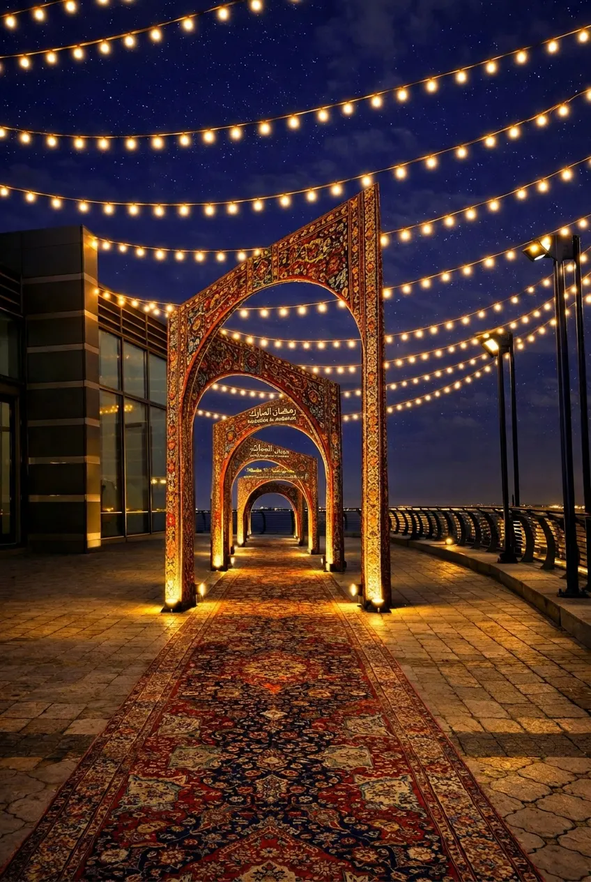 Persian-Carpet Arcade — Night View